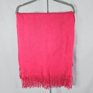 Vince Camuto Hot Pink Wrap Fringe Scarf NWT 76X26